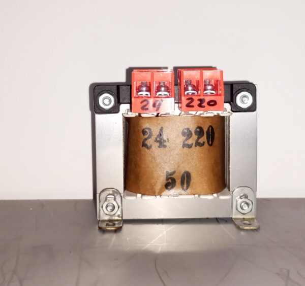 TRANSFORMADOR 220 V 24 V 50 W CON BORNERAS ESPAÑOLAS